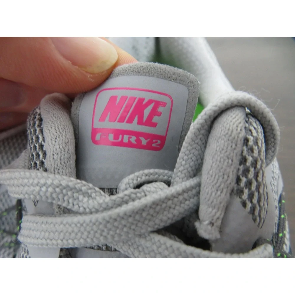 Nike Flex Fury 2 Shoes Womens 10 Gray Pink Running Sneakers Road Gym 819135-002